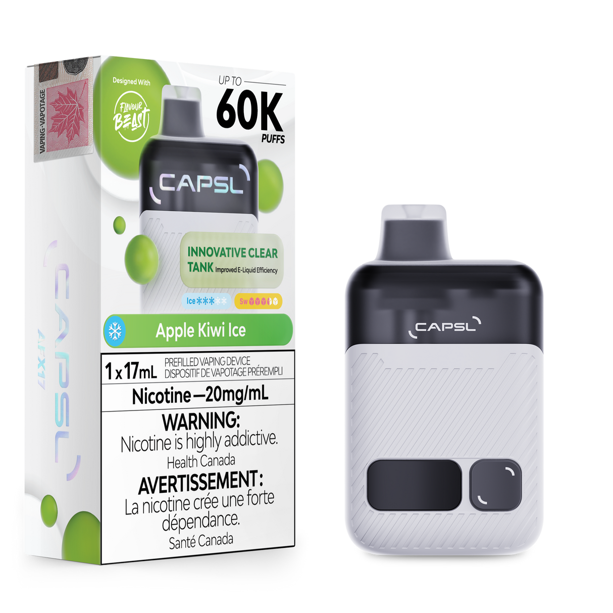 Apple Kiwi Ice - CAPSL AFX17 60K - 17mL