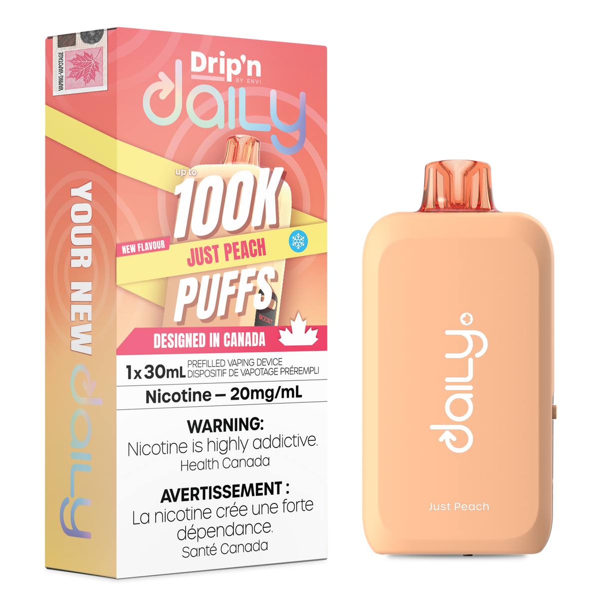 Just Peach - DRIP'N DAILY 100K by ENVI - 30mL