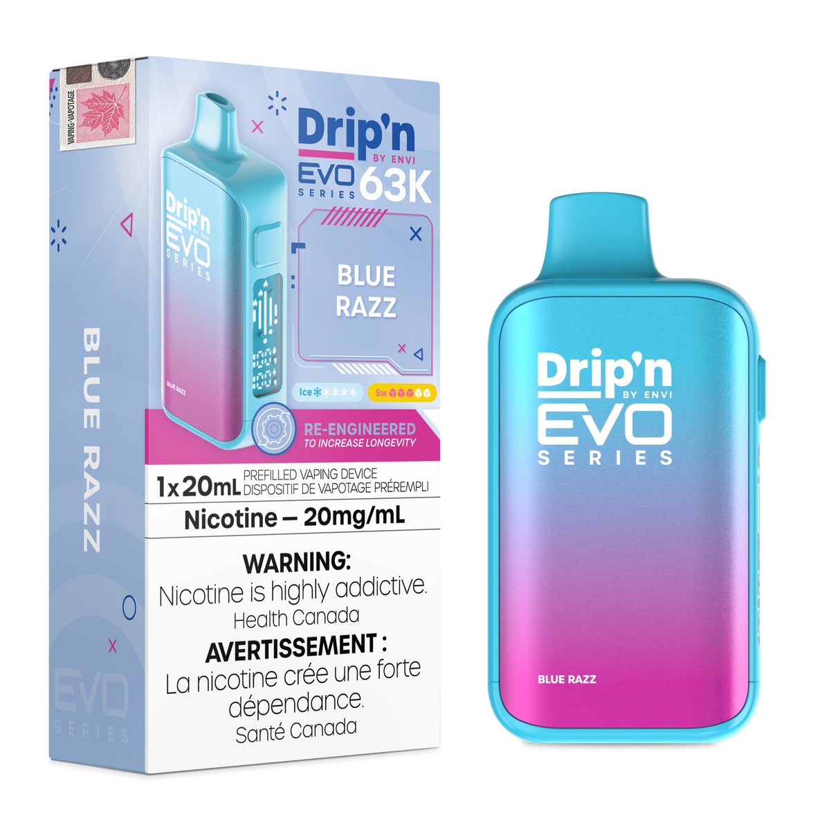 Blue Razz - ENVI DRIP'N EVO 63K - 20ml