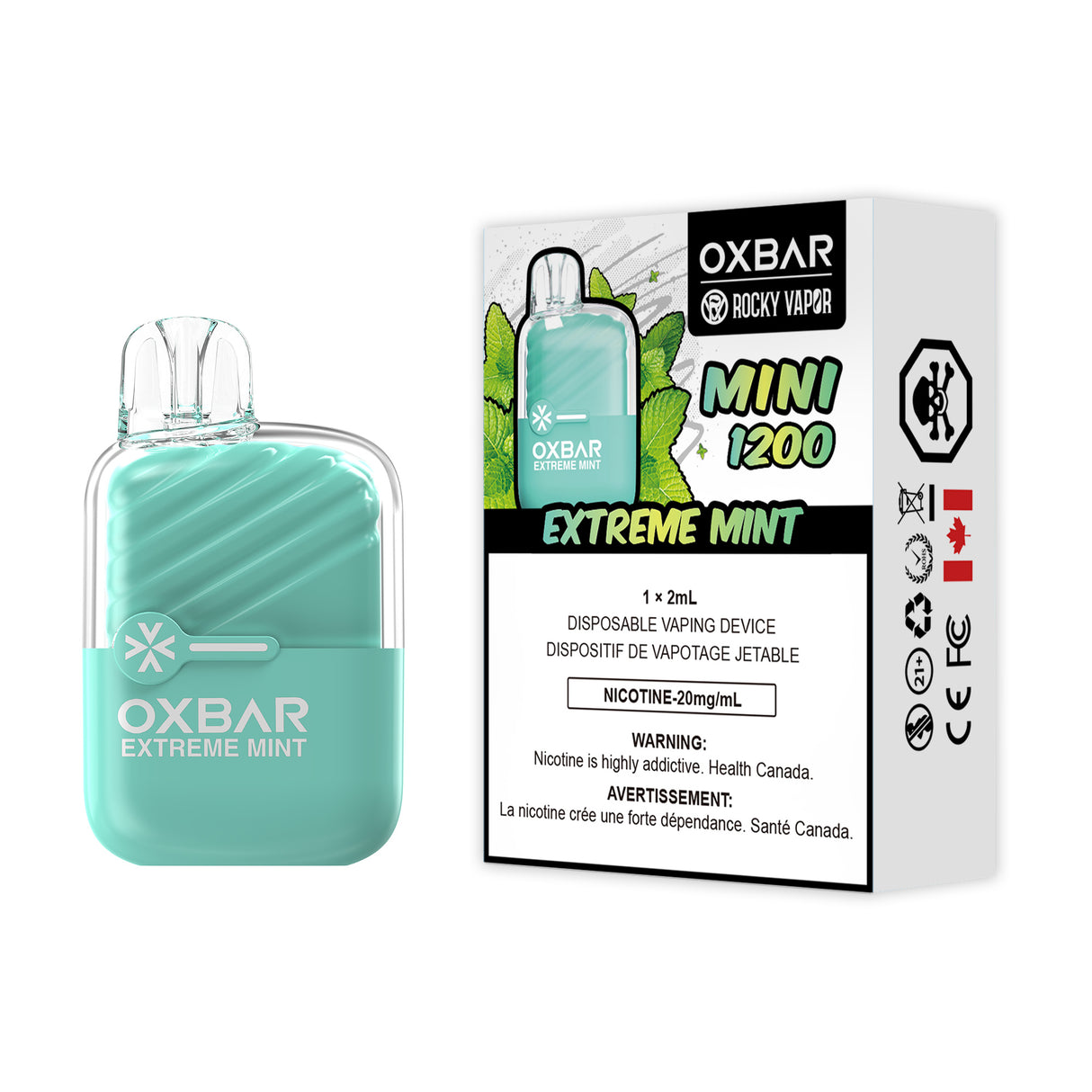 Extreme Mint - OXBAR MINI 1200 by ROCKY VAPOR - 2mL