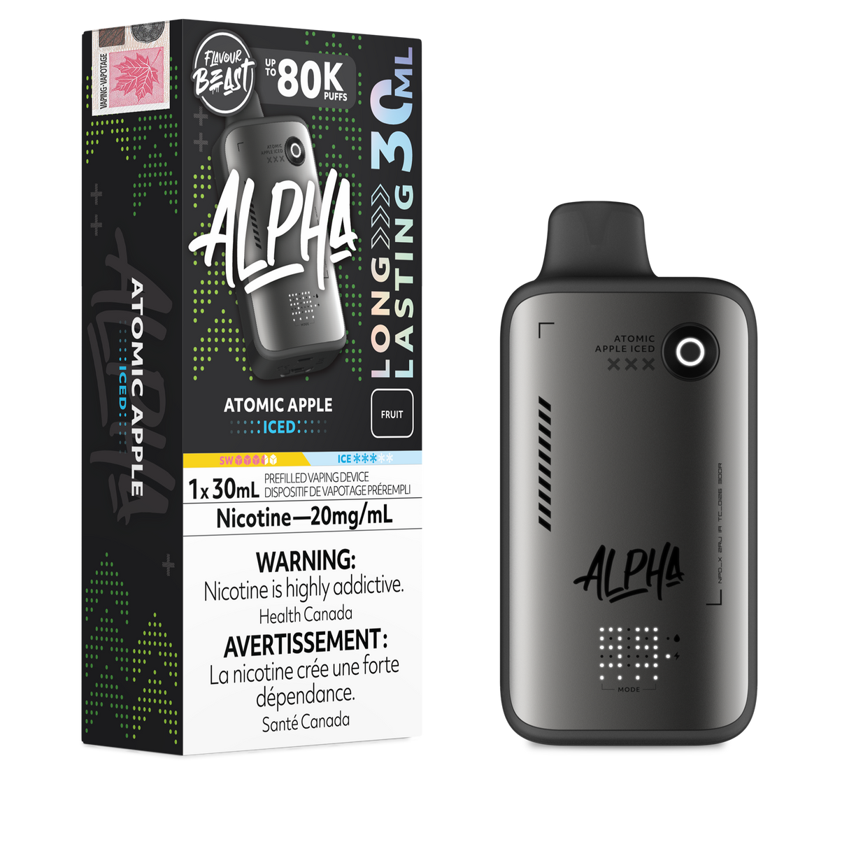 Atomic Apple Iced - FLAVOUR BEAST ALPHA 80K - 30mL