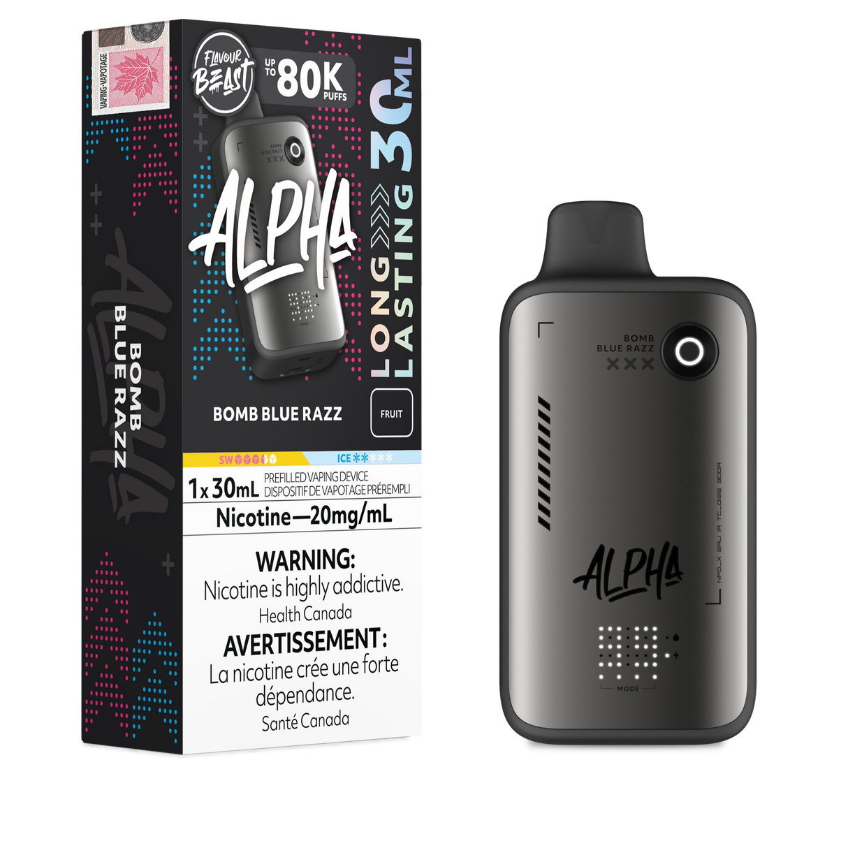 Bomb Blue Razz - FLAVOUR BEAST ALPHA 80K - 30mL