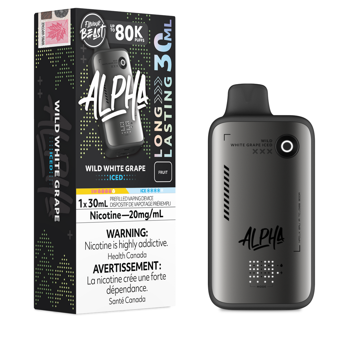 Wild White Grape Iced - FLAVOUR BEAST ALPHA 80K - 30mL
