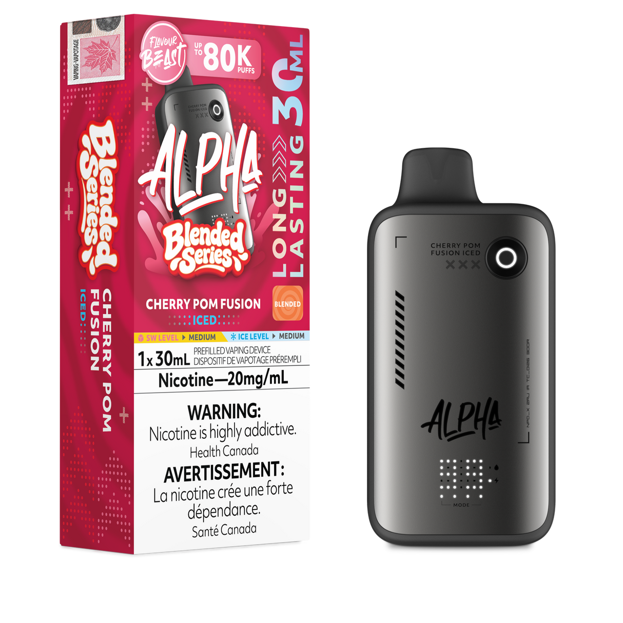 Cherry Pom Fusion Iced - FLAVOUR BEAST ALPHA BLENDED 80K - 30mL