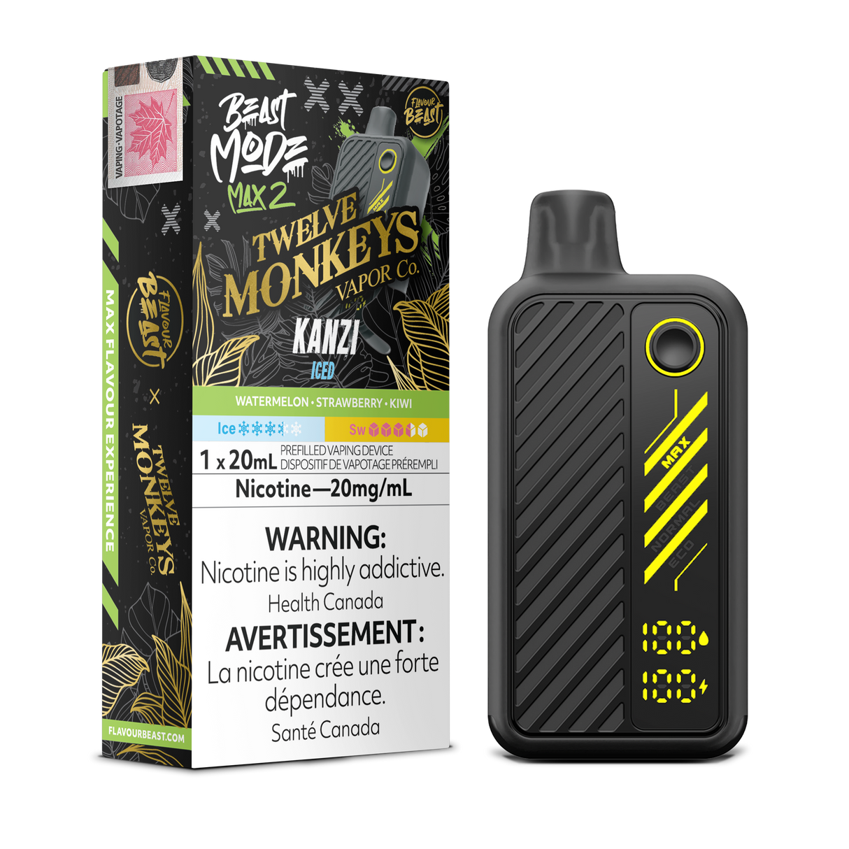 Kanzi Iced - FLAVOUR BEAST BEAST MODE MAX 2 x 12 MONKEYS 50K - 20mL