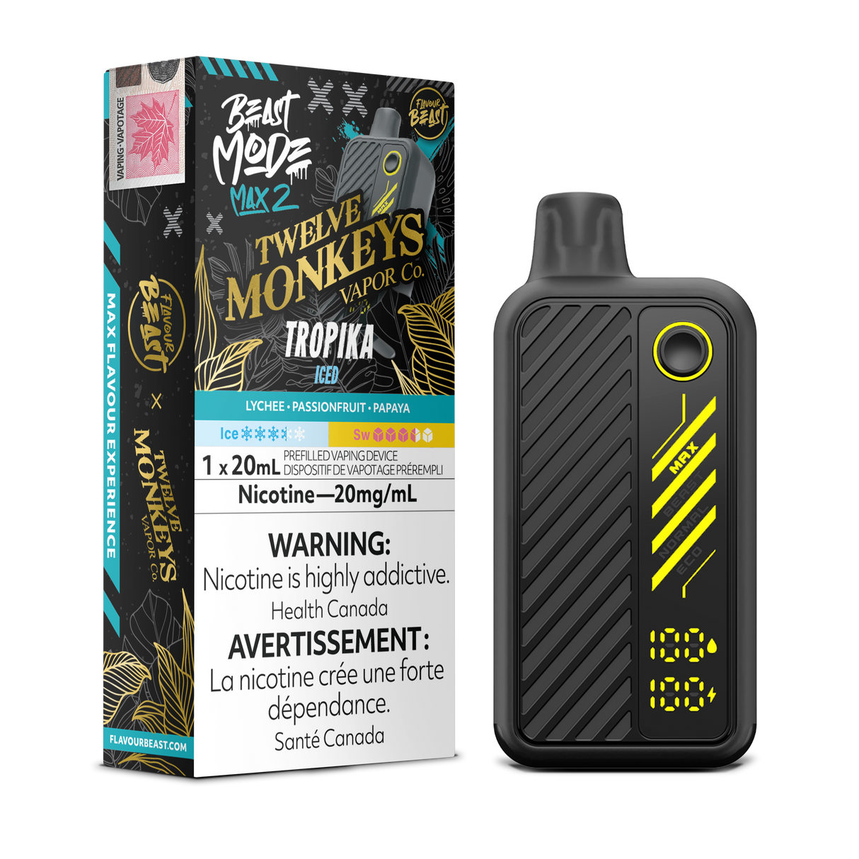 Tropika Iced - FLAVOUR BEAST BEAST MODE MAX 2 x 12 MONKEYS 50K - 20mL