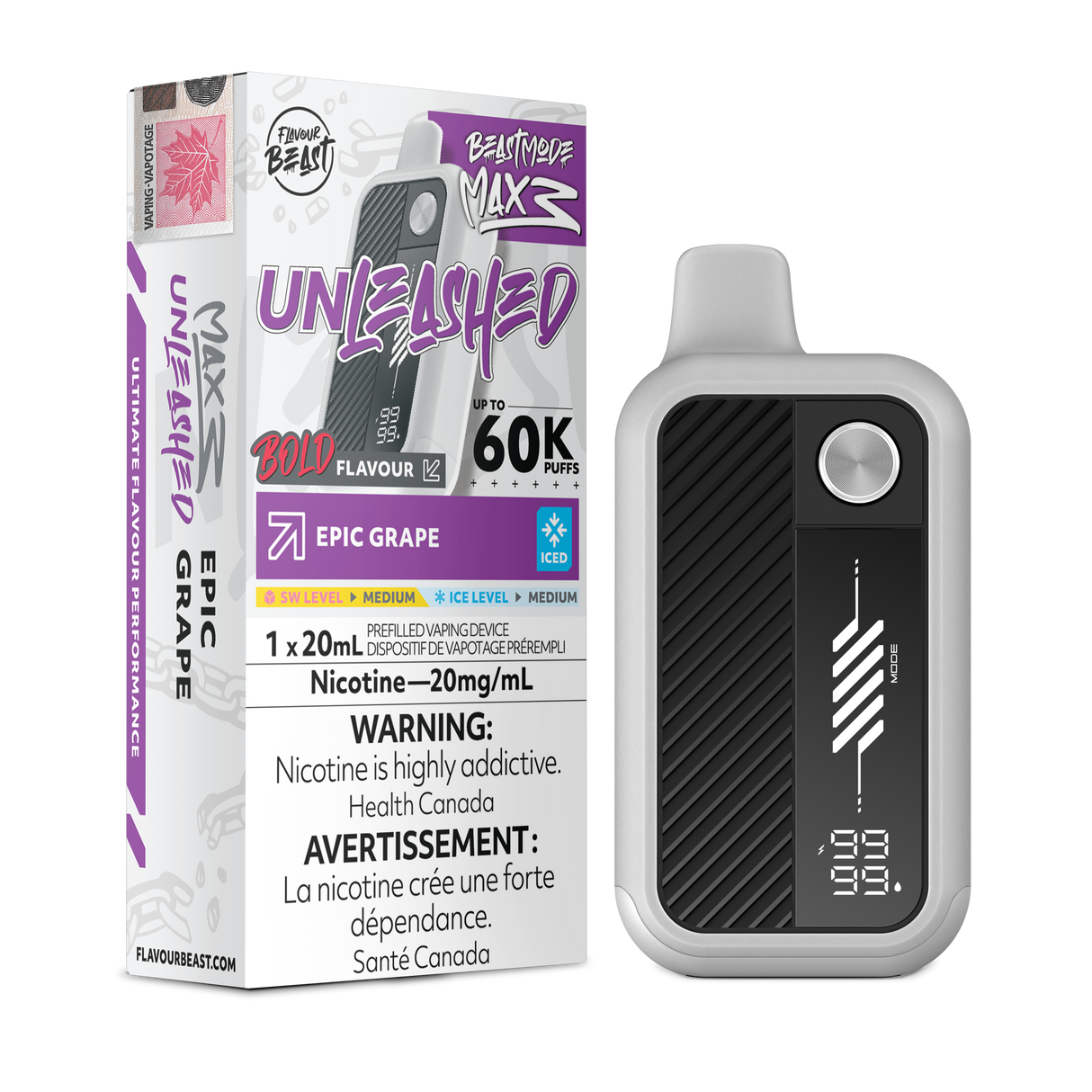 Epic Grape Iced - FLAVOUR BEAST BEAST MODE MAX 3 UNLEASHED 60K - 20mL