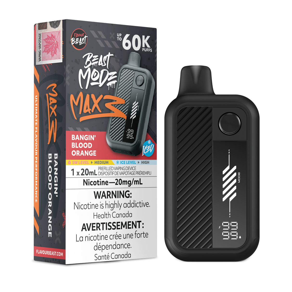 Bangin' Blood Orange Iced - FLAVOUR BEAST BEAST MODE MAX 3 60K - 20mL