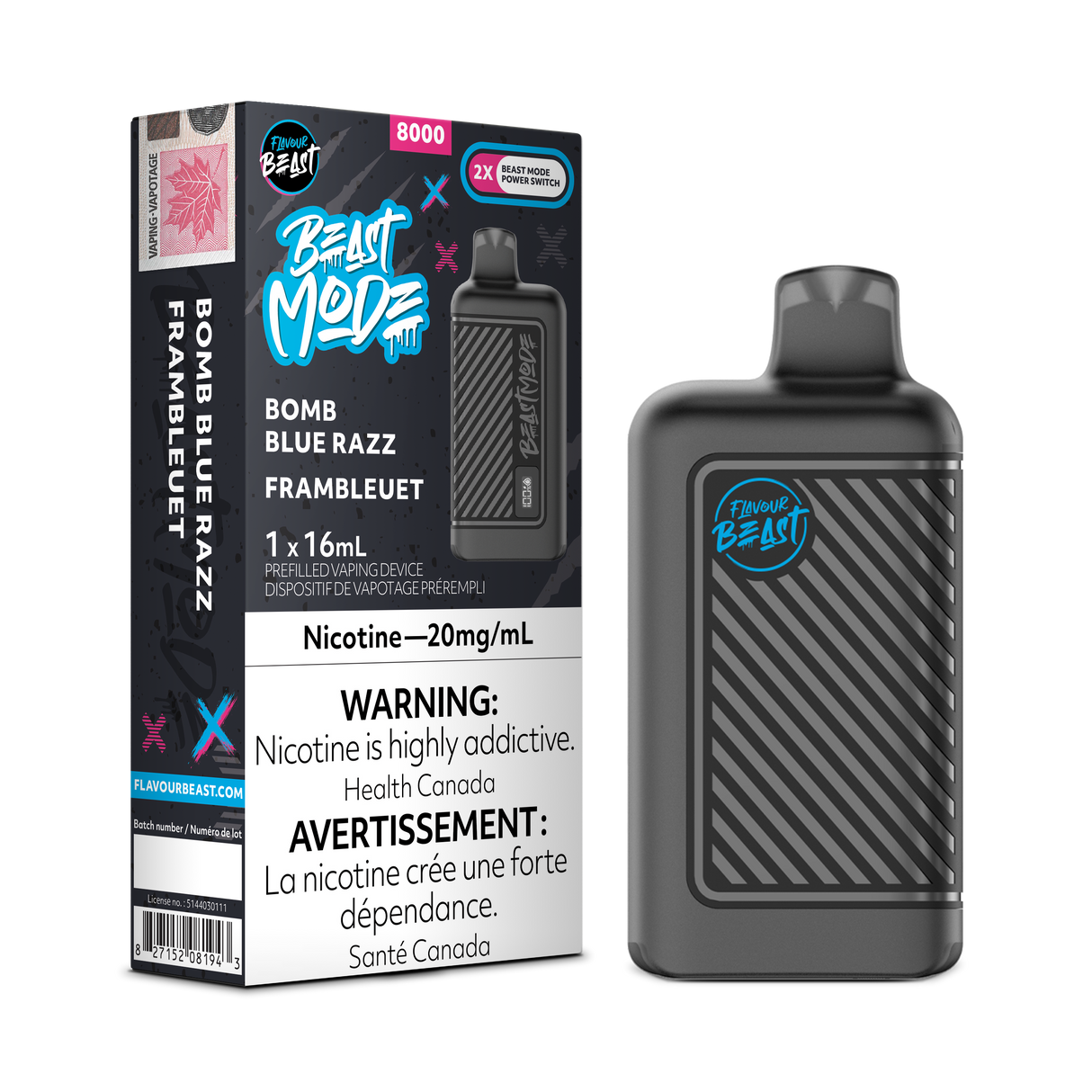 Bomb Blue Razz - FLAVOUR BEAST BEAST MODE 8K - 16mL