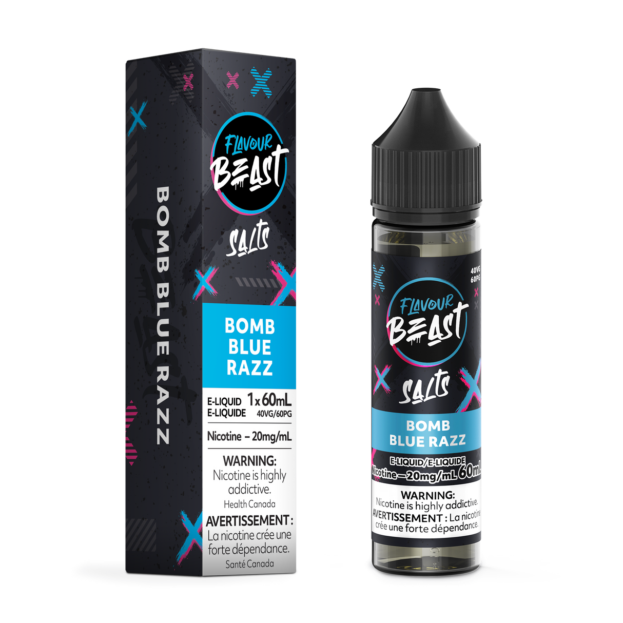 BOMB BLUE RAZZ by FLAVOUR BEAST SALT (60mL)