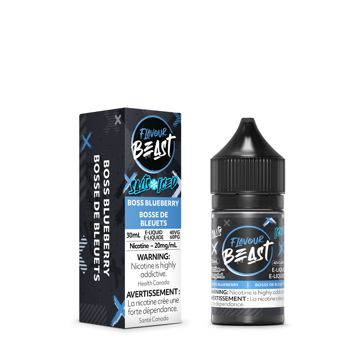 BOSS BLUEBERRY ICED by FLAVOUR BEAST SALT (30mL)