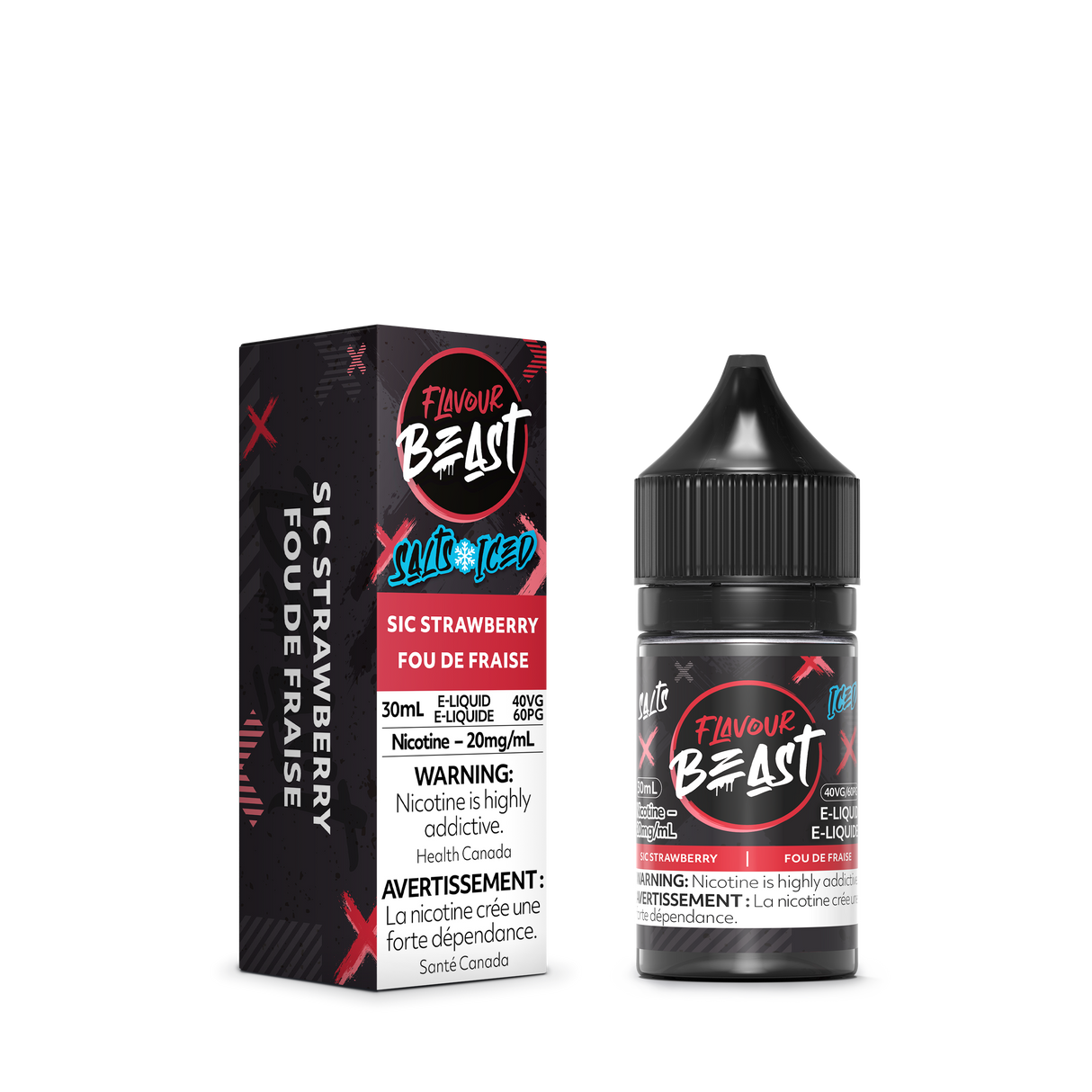 SIC STRAWBERRY ICED by FLAVOUR BEAST SALT (30mL)