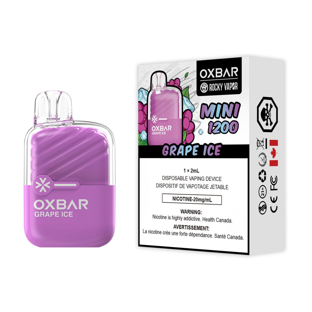 Grape Ice - OXBAR MINI 1200 by ROCKY VAPOR - 2mL