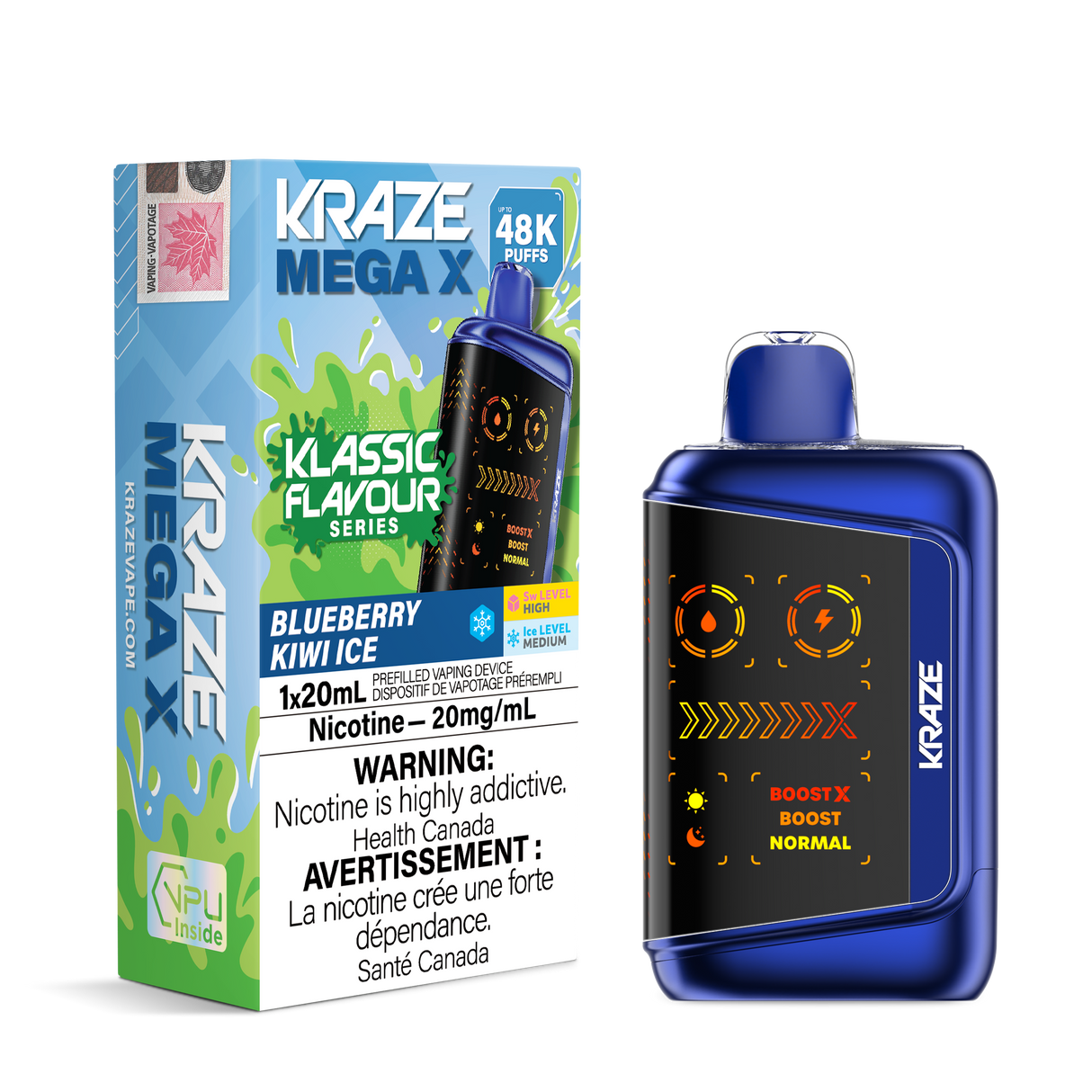 Blueberry Kiwi Ice - KRAZE MEGA X KLASSIC 48K - 20mL