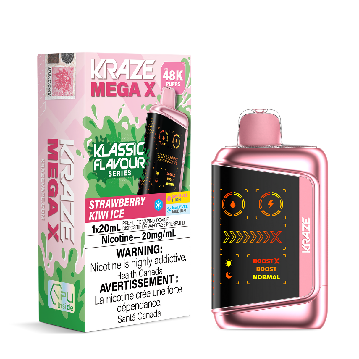 Strawberry Kiwi Ice - KRAZE MEGA X KLASSIC 48K - 20mL