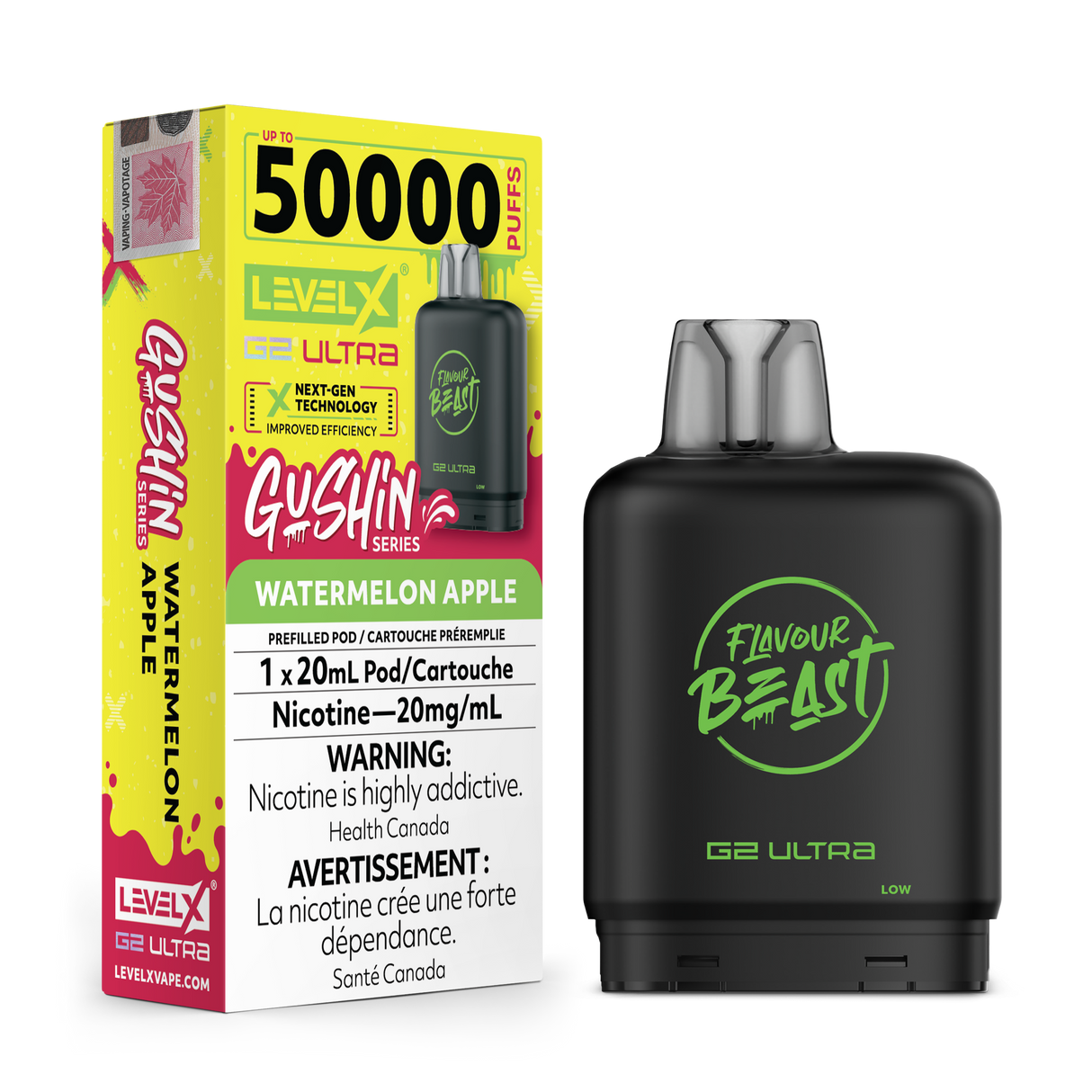 Watermelon Apple - LEVEL X FLAVOUR BEAST GUSHIN' BOOST G2 ULTRA 50K - 20ml