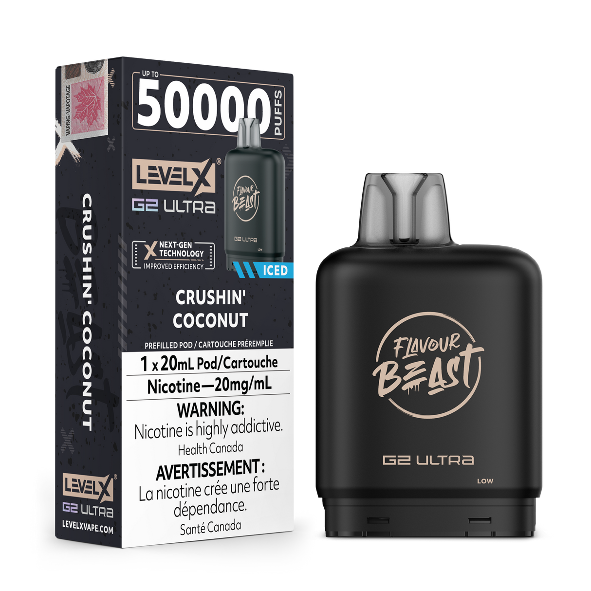 Crushin' Coconut Iced - LEVEL X FLAVOUR BEAST BOOST G2 ULTRA 50K - 20ml