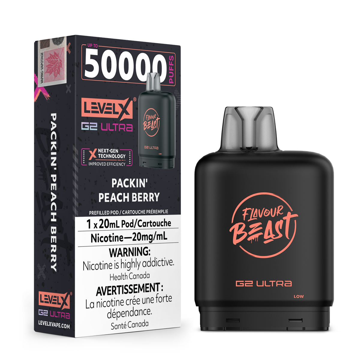 Packin' Peach Berry - LEVEL X FLAVOUR BEAST BOOST G2 ULTRA 50K - 20ml