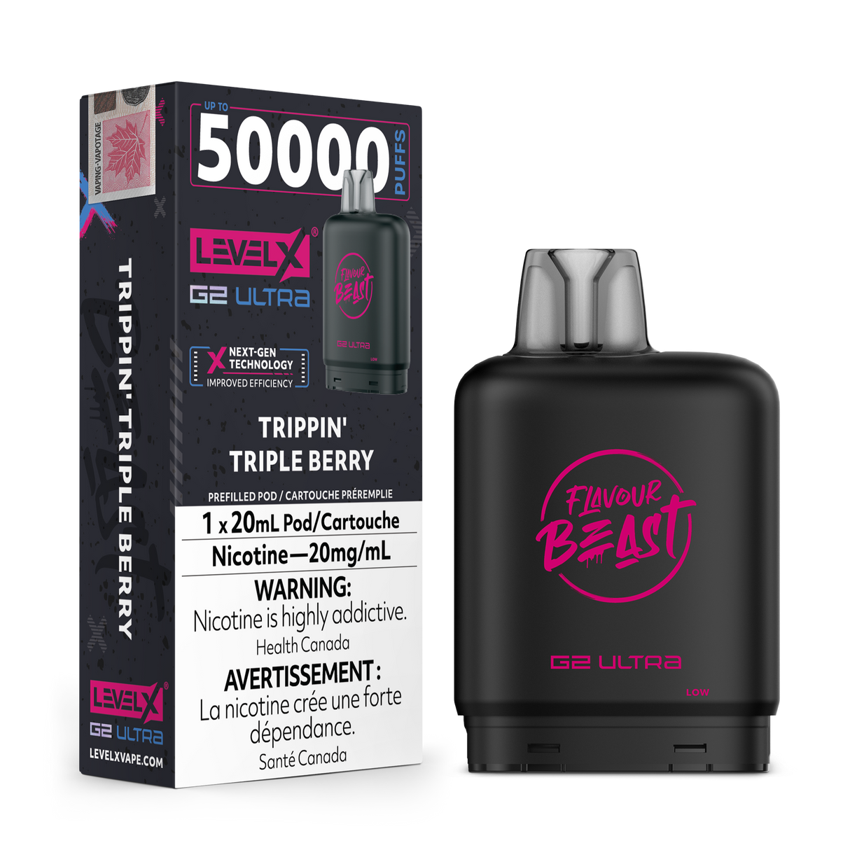 Trippin' Triple Berry - LEVEL X FLAVOUR BEAST BOOST G2 ULTRA 50K - 20ml