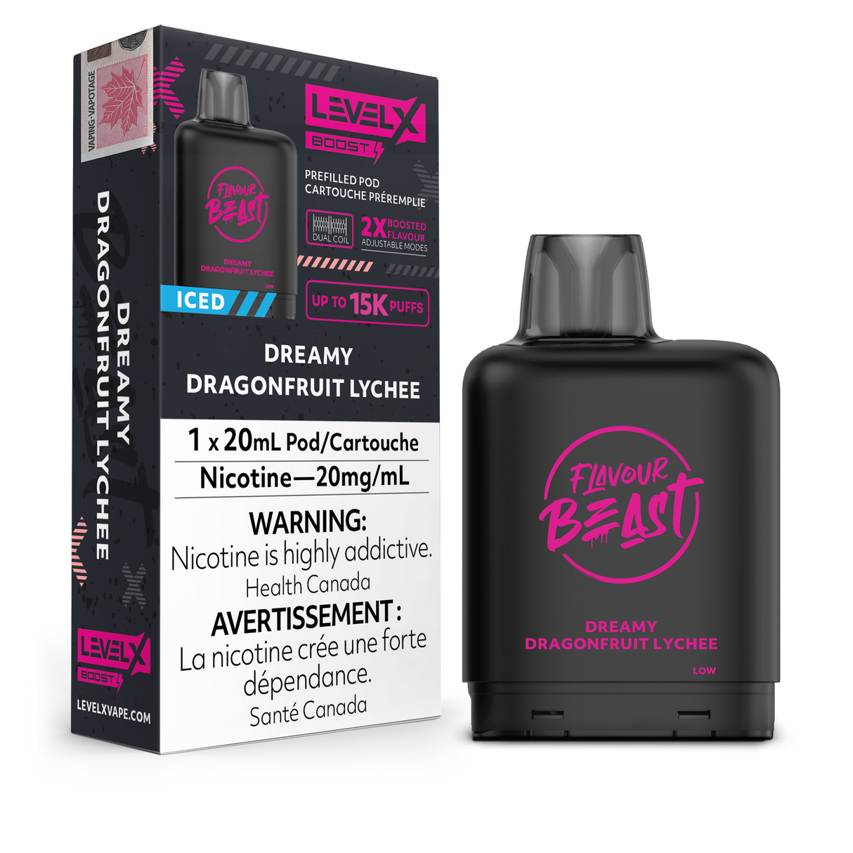 Dreamy Dragonfruit Lychee Iced - LEVEL X FLAVOUR BEAST BOOST G2 25K - 20ml