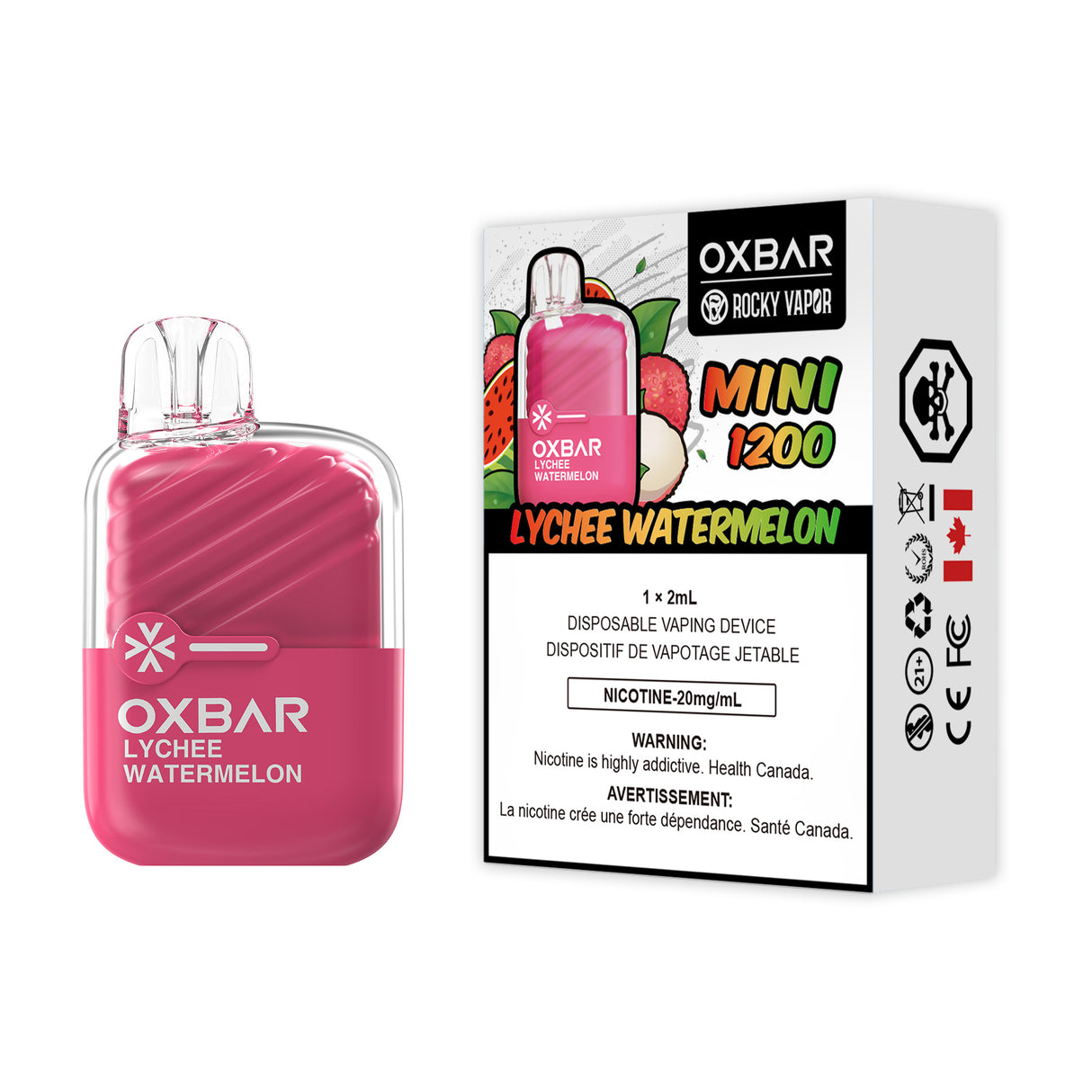 Lychee Watermelon - OXBAR MINI 1200 by ROCKY VAPOR - 2mL