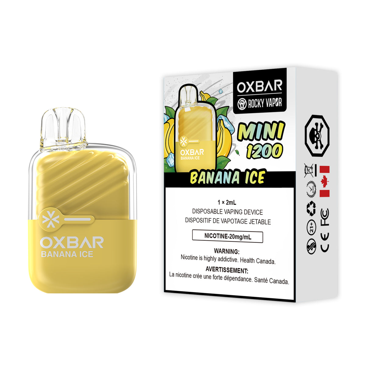 Banana Ice - OXBAR MINI 1200 by ROCKY VAPOR - 2mL
