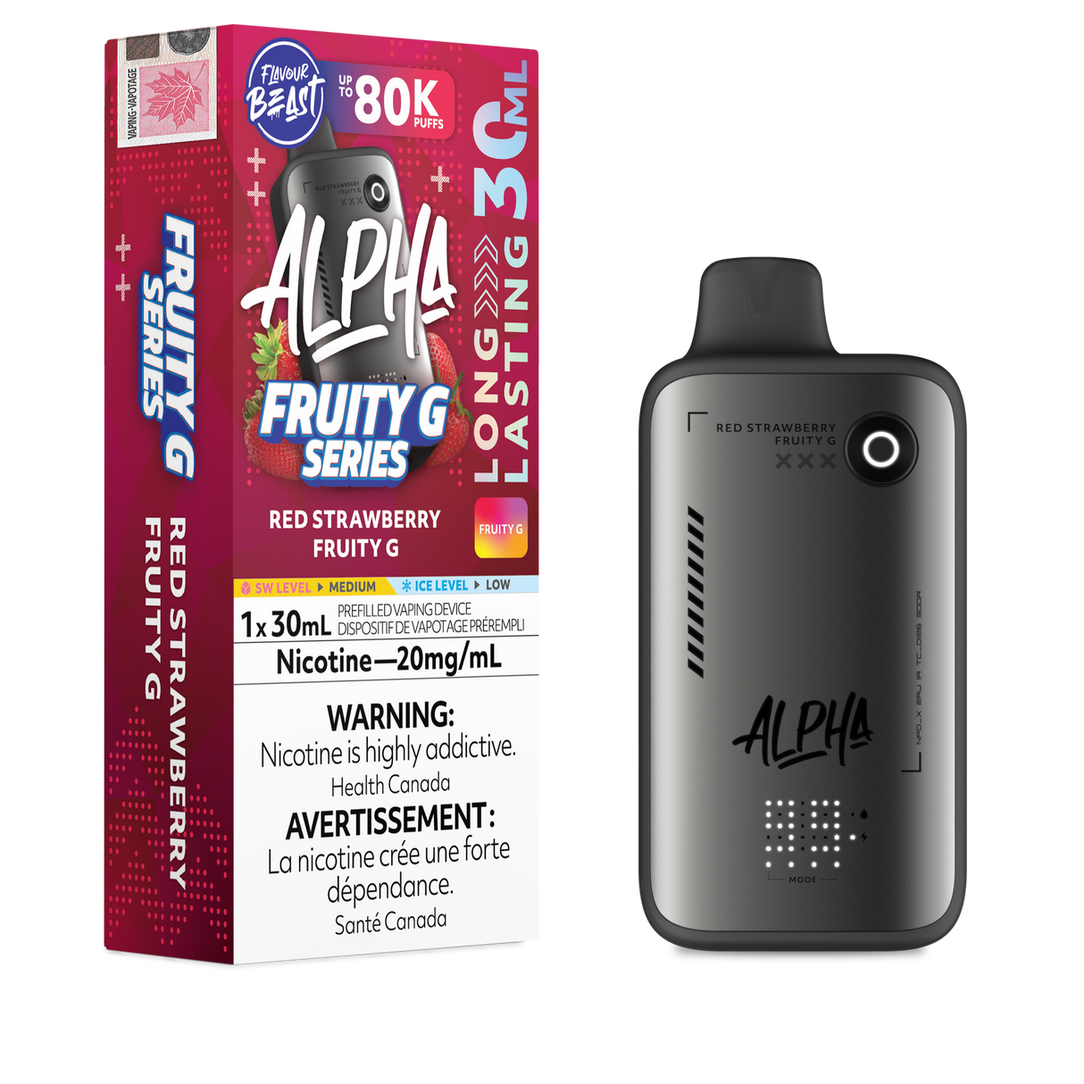 Red Strawberry Fruity G - FLAVOUR BEAST ALPHA 80K - 30ML