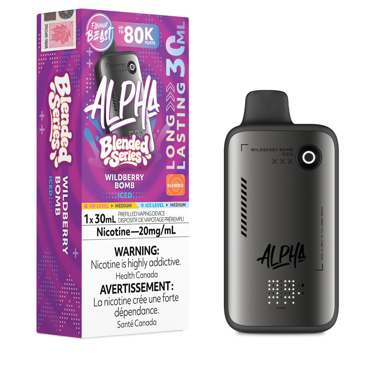 Wildberry Bomb Iced - FLAVOUR BEAST ALPHA BLENDED 80K - 30mL