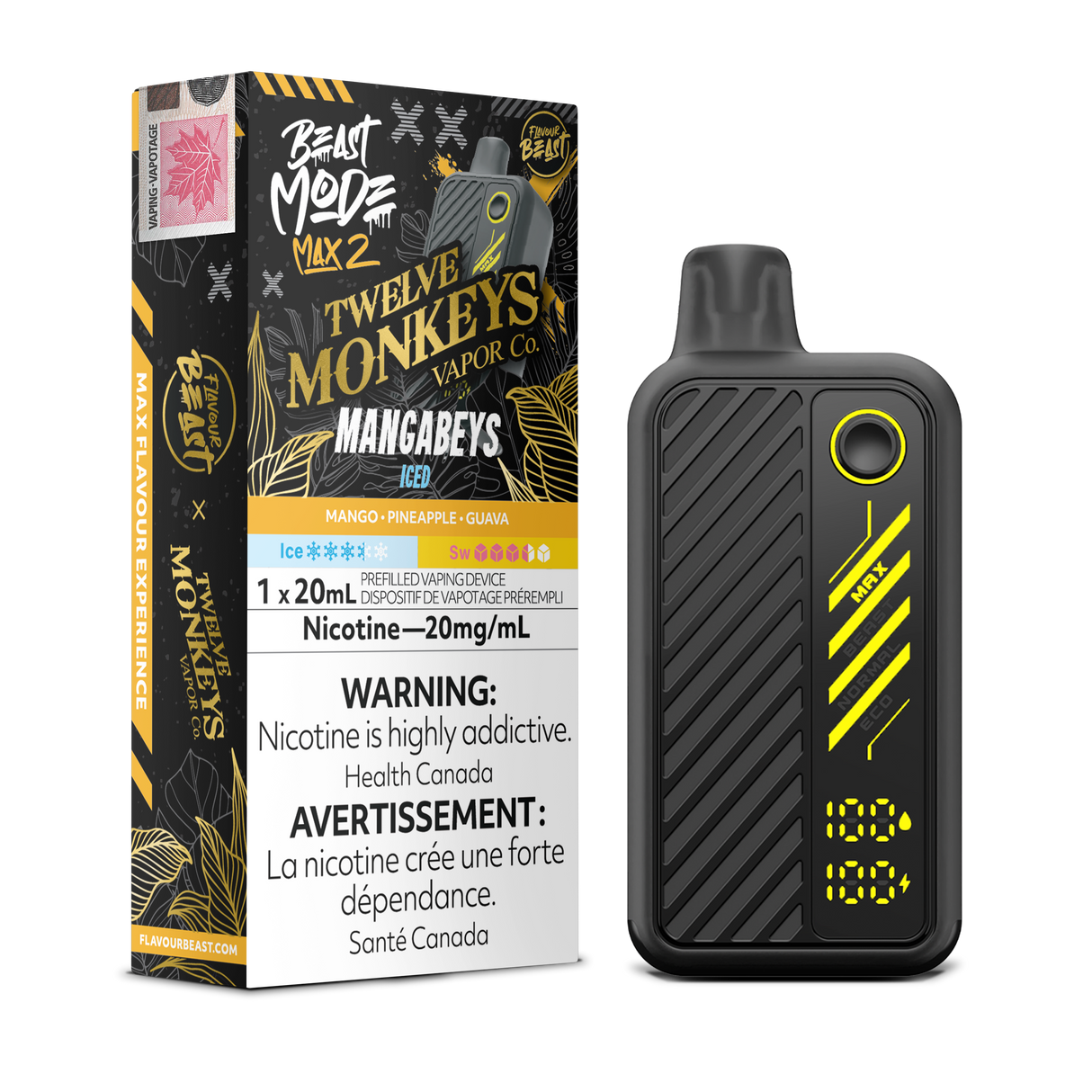 Mangabeys Iced - FLAVOUR BEAST BEAST MODE MAX 2 x 12 MONKEYS 50K - 20mL