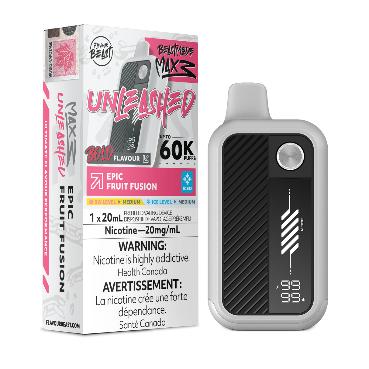 Epic Fruit Fusion Iced - FLAVOUR BEAST BEAST MODE MAX 3 UNLEASHED 60K - 20mL