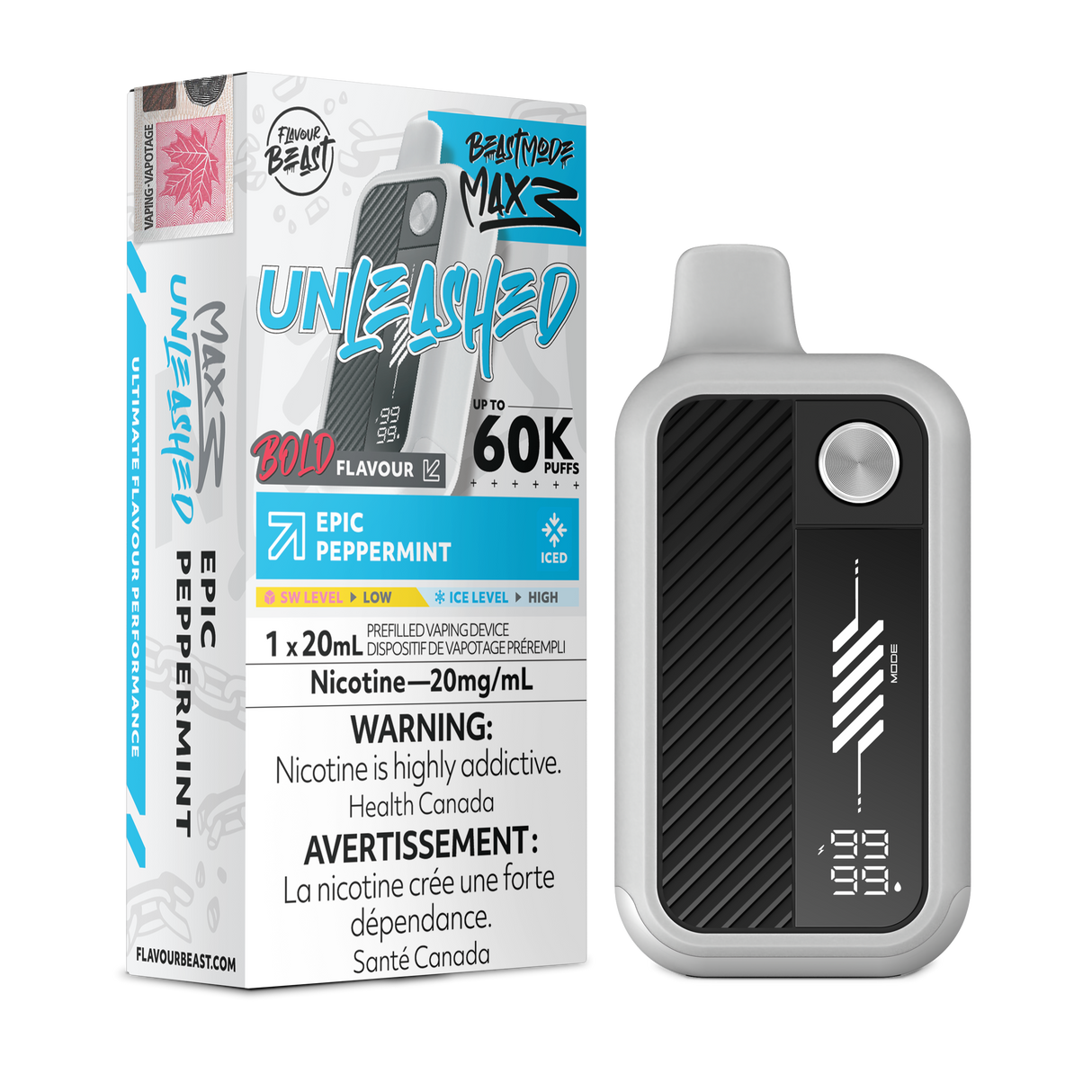 Epic Peppermint Iced - FLAVOUR BEAST BEAST MODE MAX 3 UNLEASHED 60K - 20mL