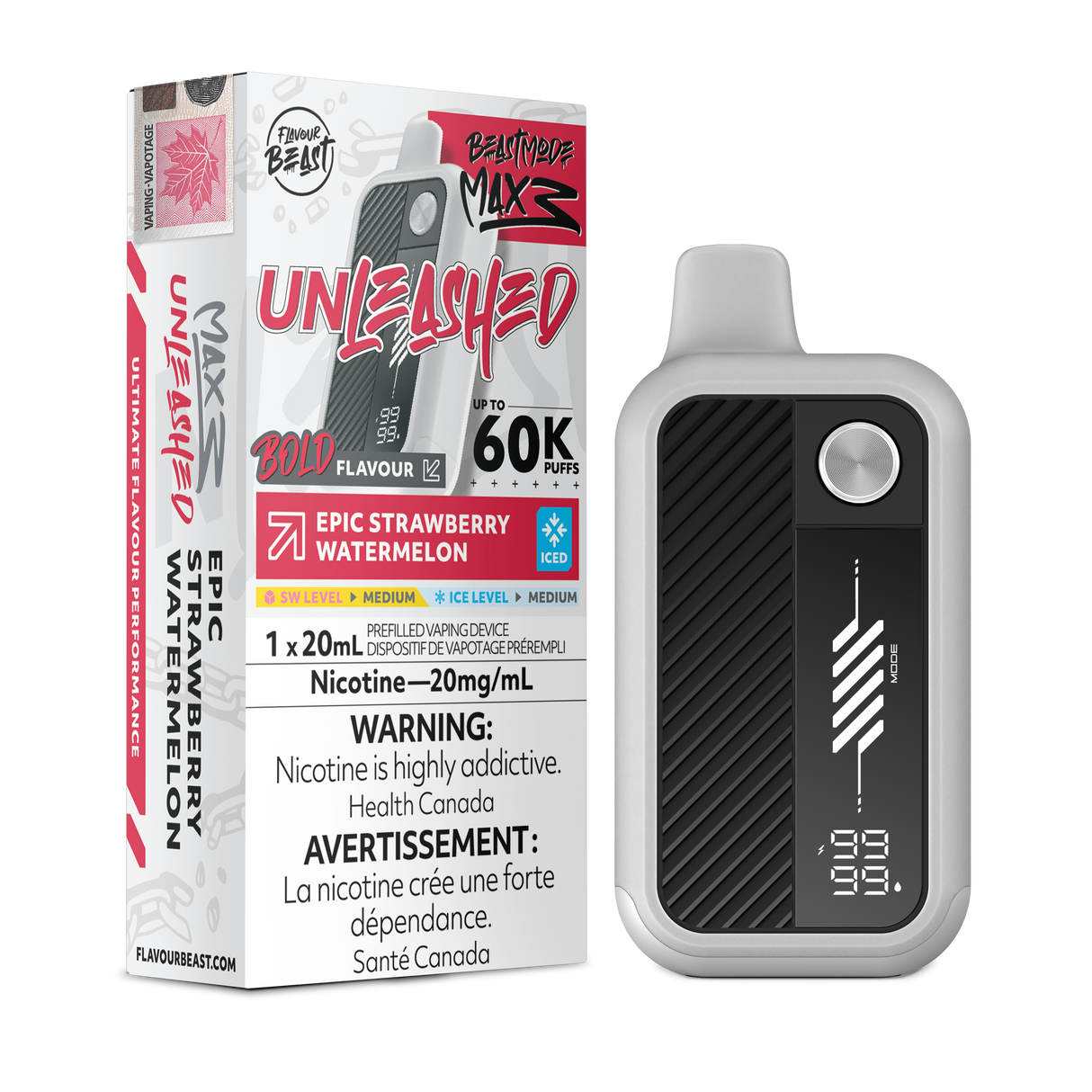 Epic Strawberry Watermelon Iced - FLAVOUR BEAST BEAST MODE MAX 3 UNLEASHED 60K - 20mL