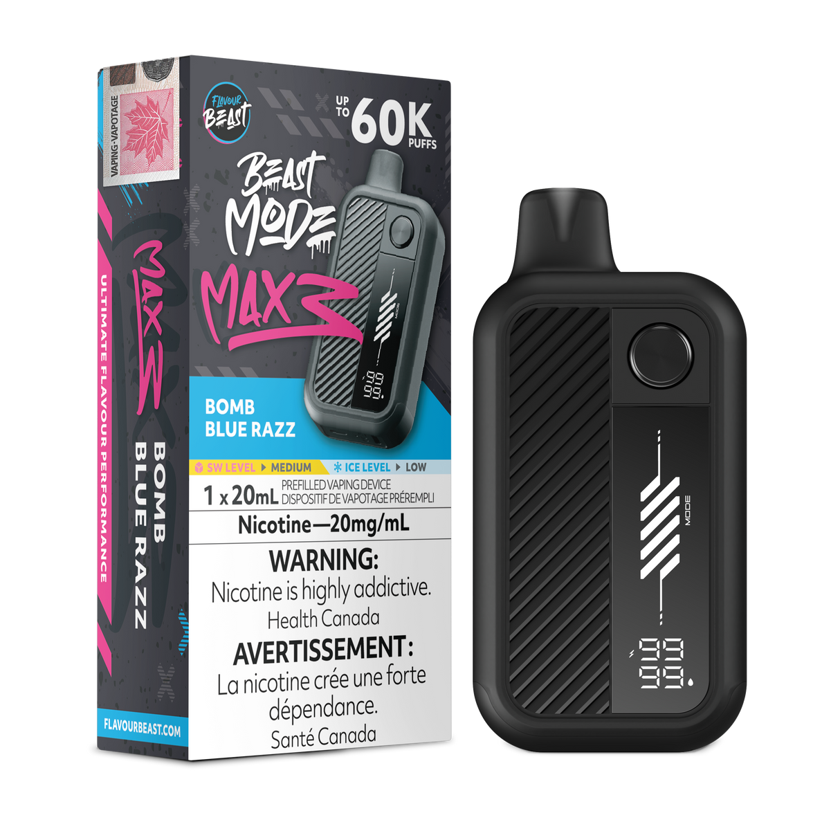 Bomb Blue Razz - FLAVOUR BEAST BEAST MODE MAX 3 60K - 20mL
