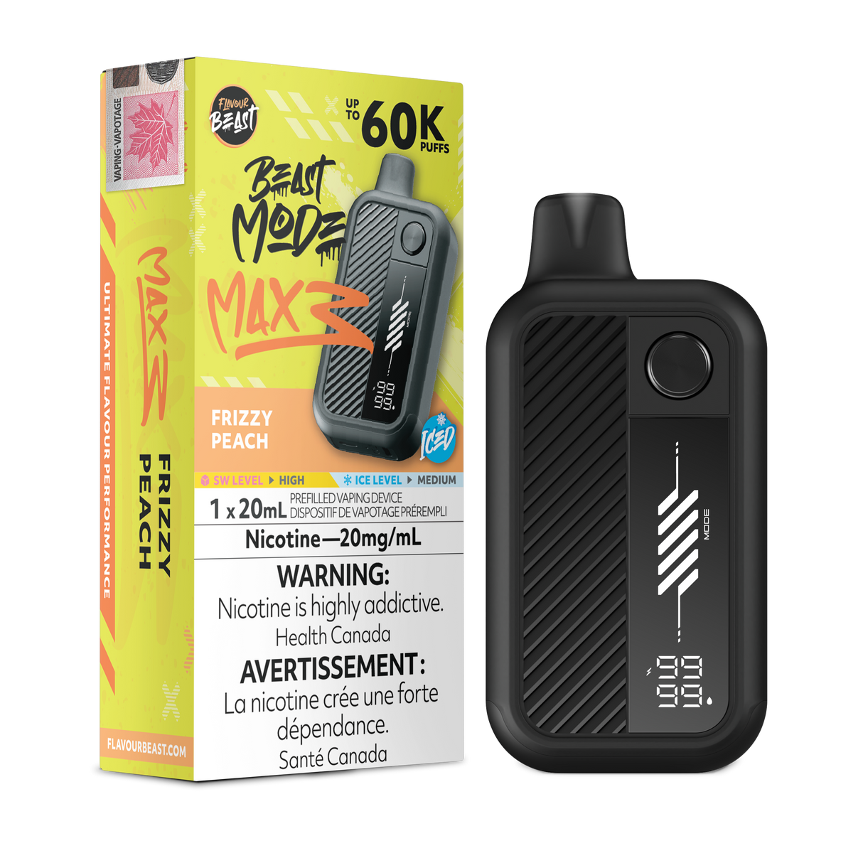 Frizzy Peach Iced - FLAVOUR BEAST BEAST MODE MAX 3 60K - 20mL