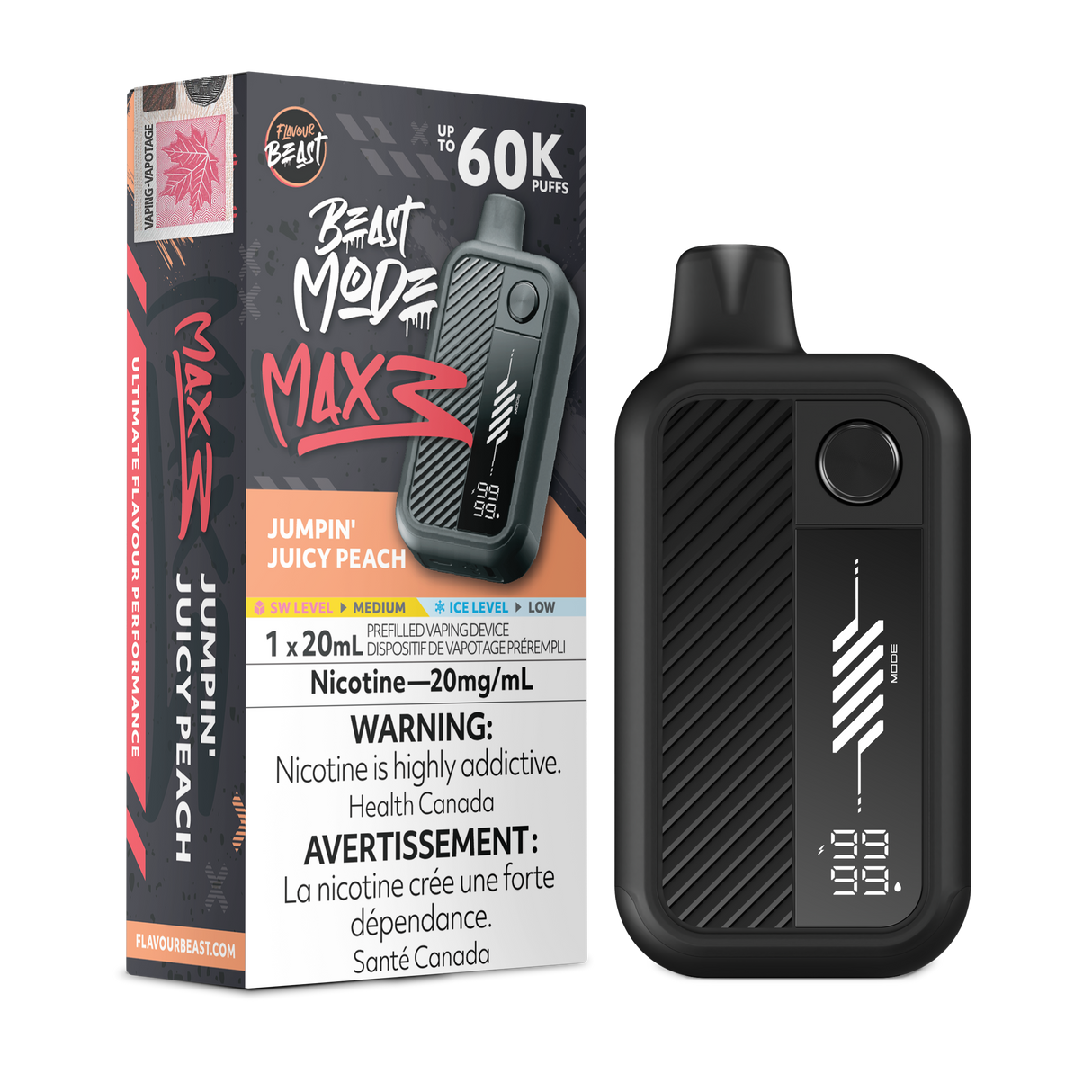 Jumpin' Juicy Peach - FLAVOUR BEAST BEAST MODE MAX 3 60K - 20mL