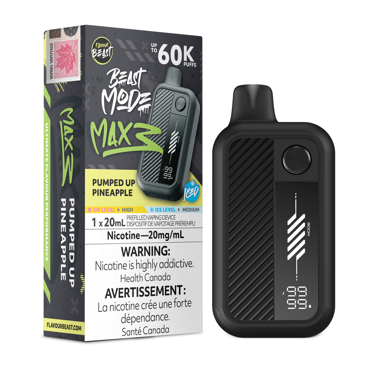 Pumped Up Pineapple Iced - FLAVOUR BEAST BEAST MODE MAX 3 60K - 20mL