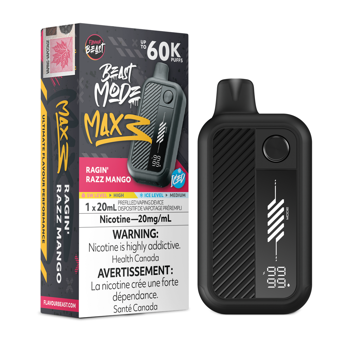 Ragin' Razz Mango Iced - FLAVOUR BEAST BEAST MODE MAX 3 60K - 20mL