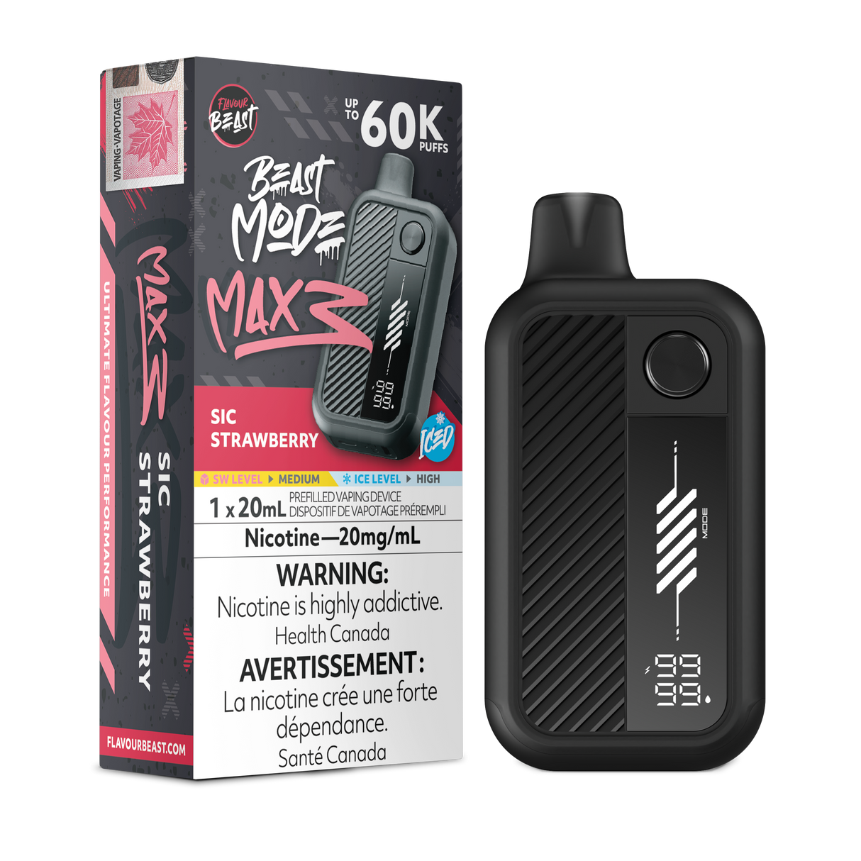 Sic Strawberry Iced - FLAVOUR BEAST BEAST MODE MAX 3 60K - 20mL