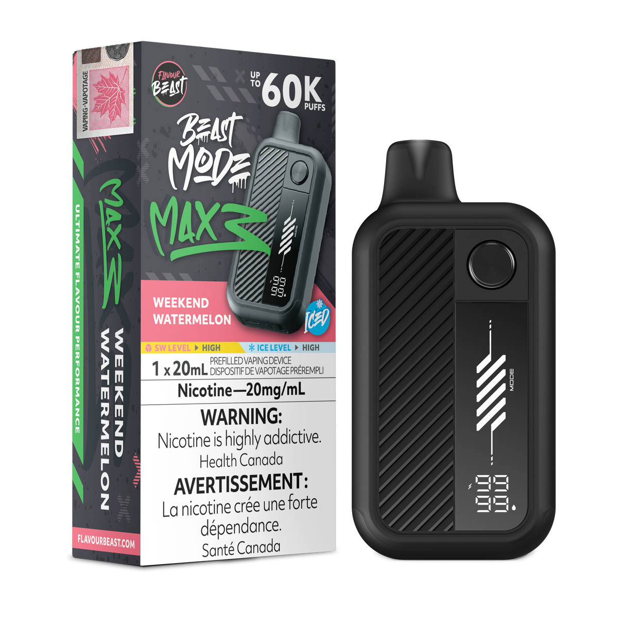 Weekend Watermelon Iced - FLAVOUR BEAST BEAST MODE MAX 3 60K - 20mL