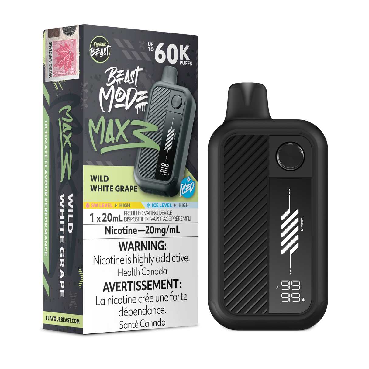 Wild White Grape Iced - FLAVOUR BEAST BEAST MODE MAX 3 60K - 20mL