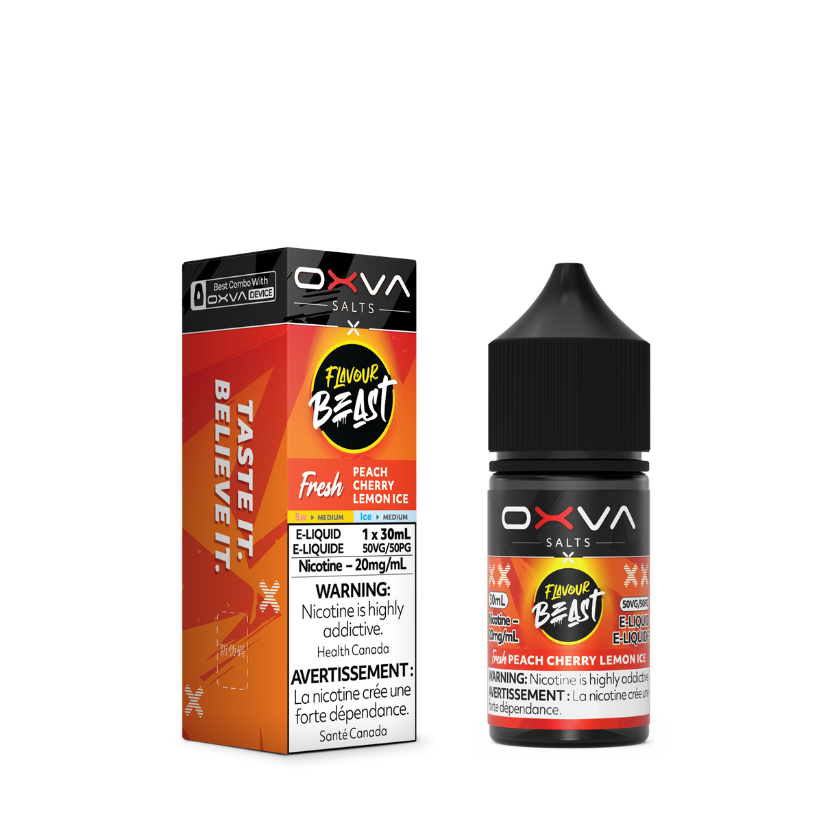 Fresh Peach Cherry Lemon Ice by Flavour Beast x OXVA (30mL)