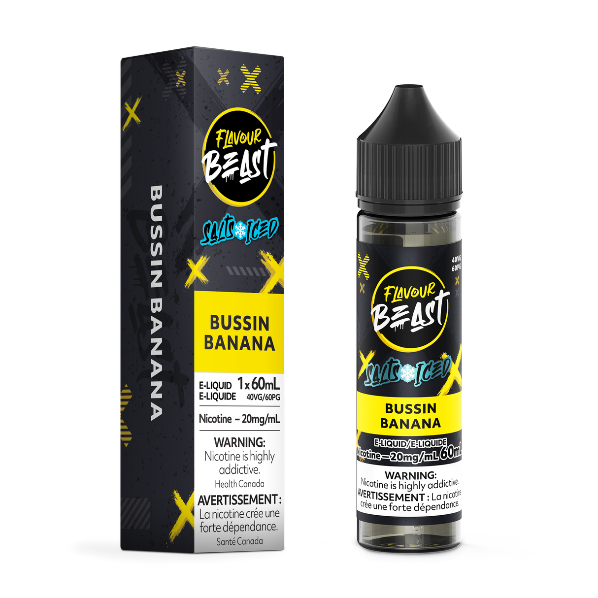 BUSSIN' BANANA ICED by FLAVOUR BEAST SALT (60mL)