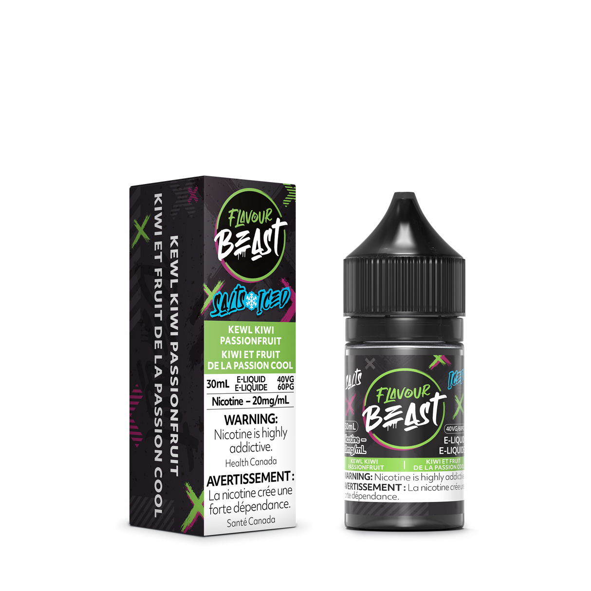 KEWL KIWI PASSIONFRUIT ICED by FLAVOUR BEAST SALT (30mL)