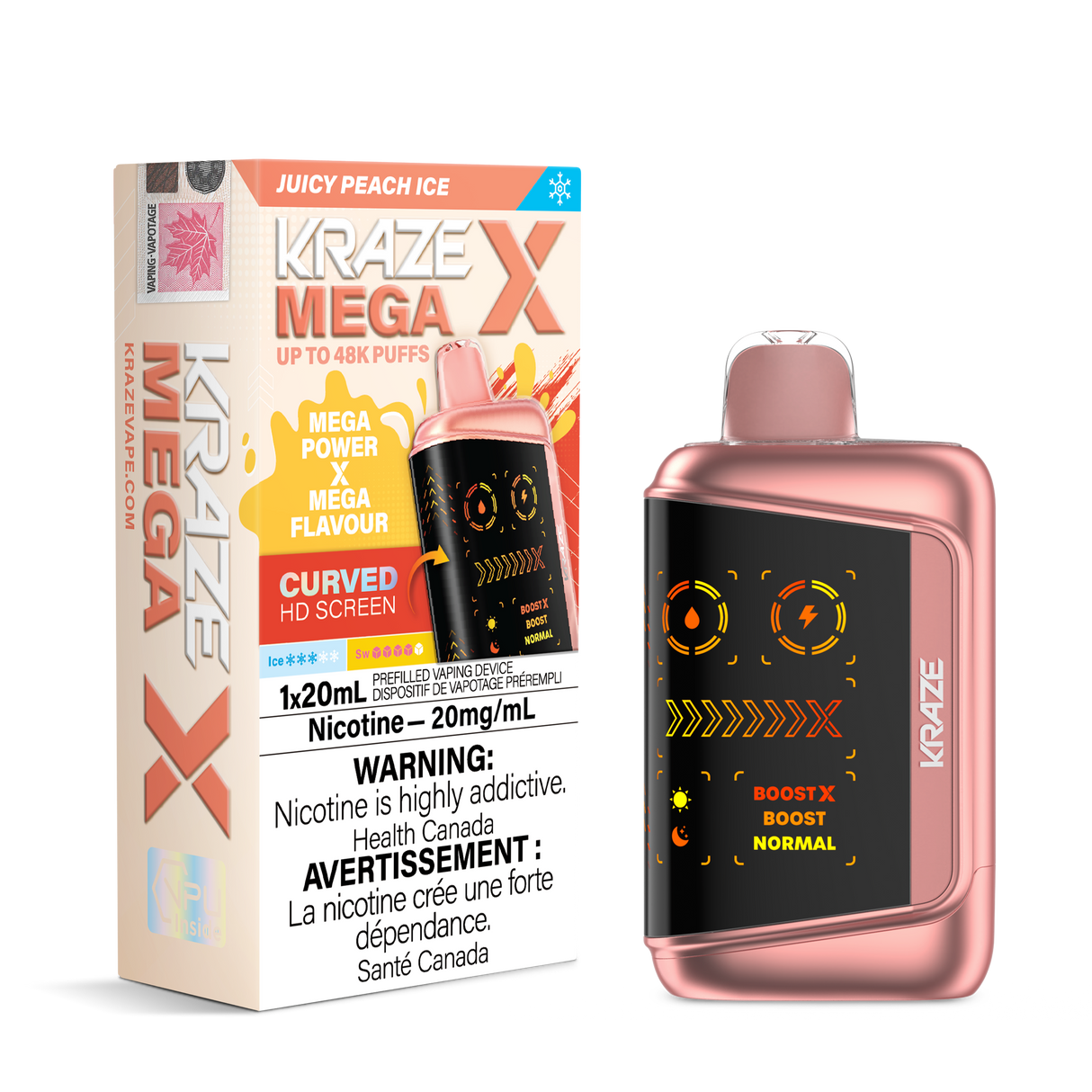 Juicy Peach Ice - KRAZE MEGA X 48K - 20mL