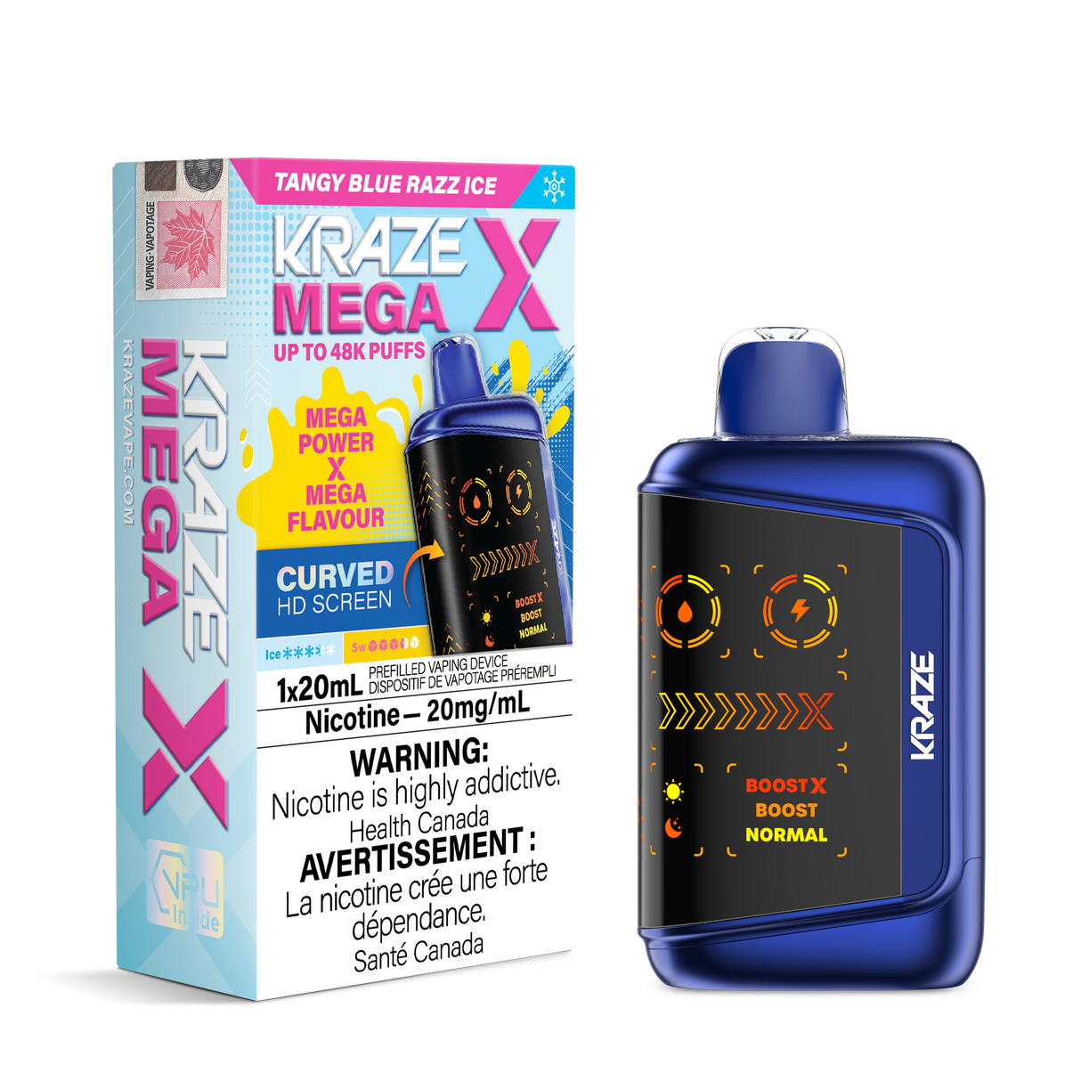Tangy Blue Razz Ice - KRAZE MEGA X 48K - 20mL