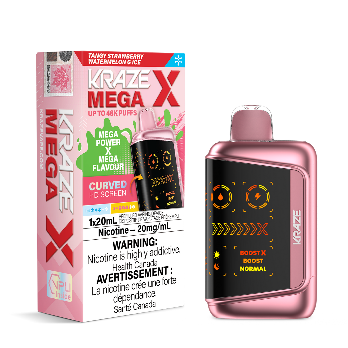 Tangy Strawberry Watermelon G Ice - KRAZE MEGA X 48K - 20mL