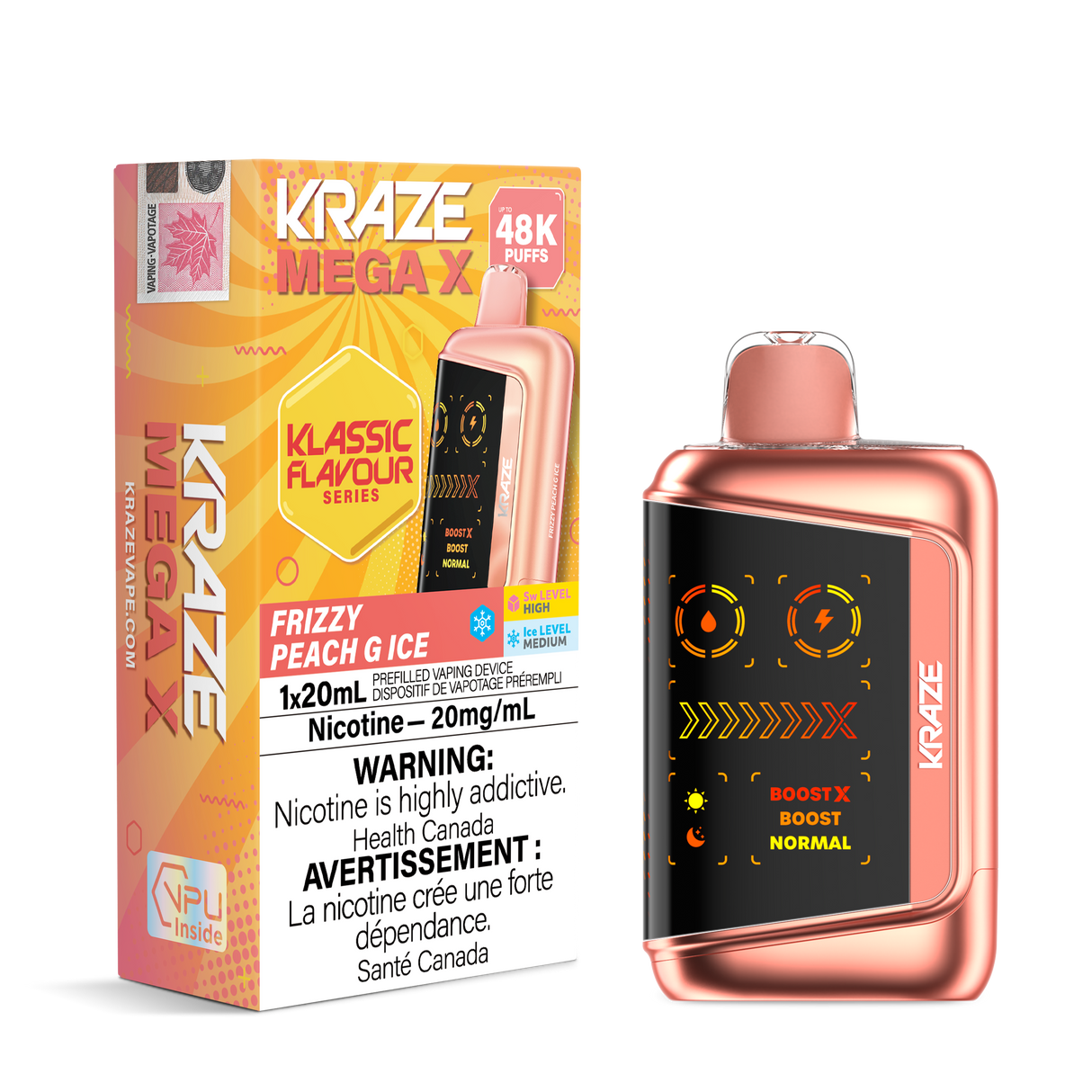Frizzy Peach G Ice - KRAZE MEGA X KLASSIC 48K - 20mL