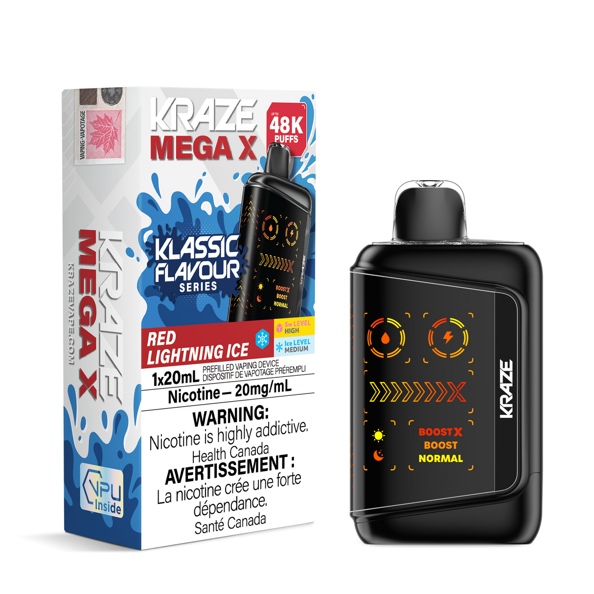 Red Lightning Ice - KRAZE MEGA X KLASSIC 48K - 20mL
