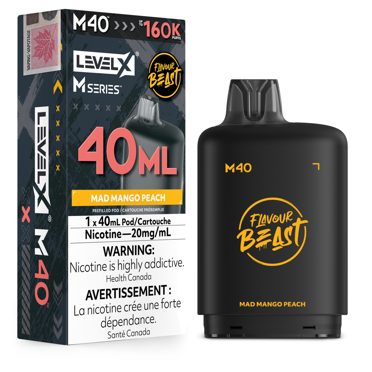 Mad Mango Peach - LEVEL X FLAVOUR BEAST M40 160K - 40mL