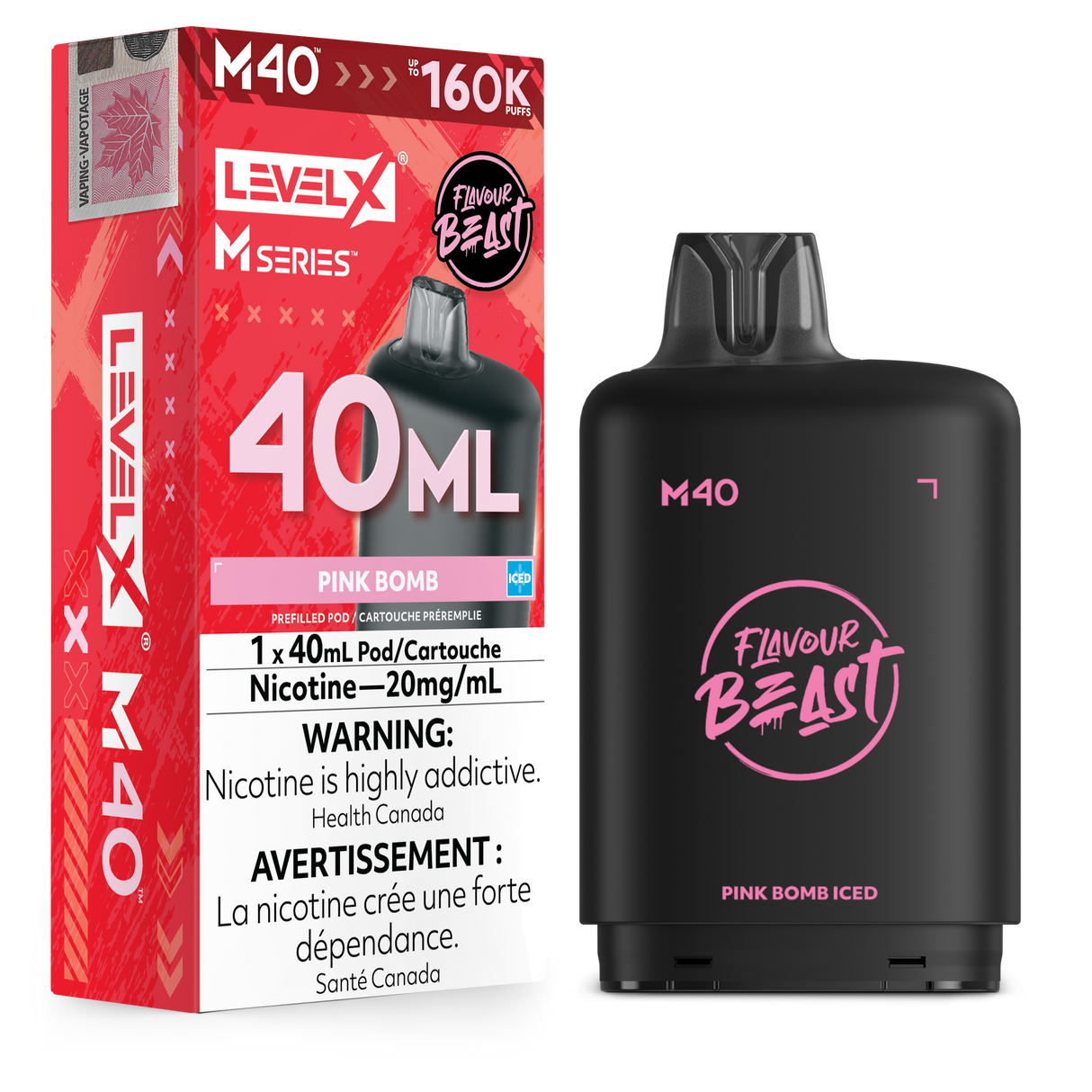Pink Bomb Iced - LEVEL X FLAVOUR BEAST M40 160K - 40mL